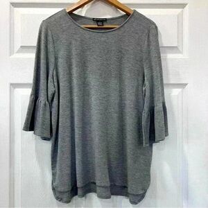 Adrianna Papell Womens Grey Halve Sleeve Top Size Large